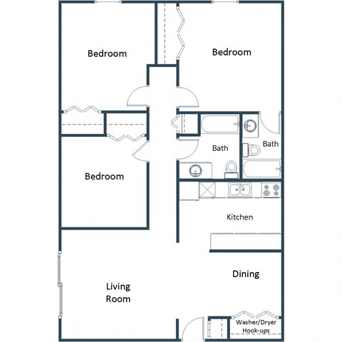 Carling Manor Apartments |Three Bedroom Floor Plan A