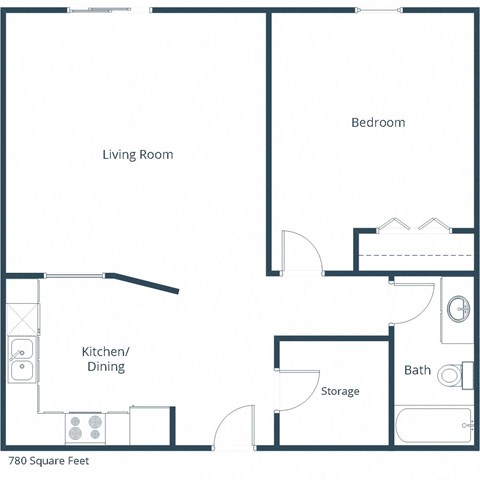 Richfield Apartments | One Bedroom Floor Plan A