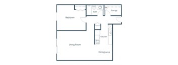 Harrison Apartments in Grand Forks, ND | One Bedroom Floor Plan 11B