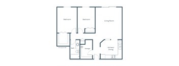 Harrison  Apartments in Grand Forks, ND | Two Bedroom Floor Plan 21B