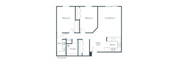 Harrison  Apartments in Grand Forks, ND | Two Bedroom Floor Plan 21C