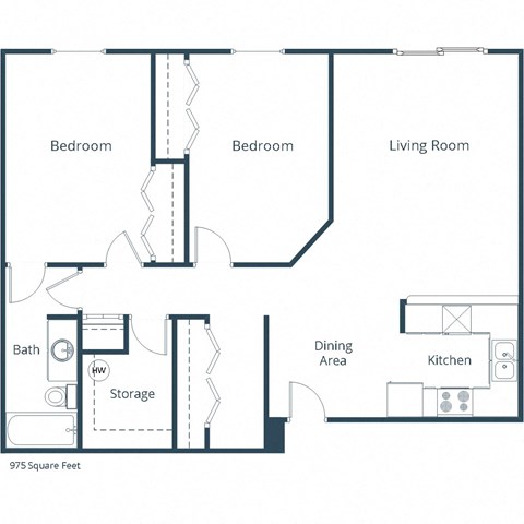 Harrison 3 Apartments | Two Bedroom Floor Plan C