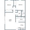 Harrison 1 & 2 Apartments | Two Bedroom Two Bath Floor Plan C Harrison 1 & 2 Apartments | Two Bedroom Two Bath Floor Plan C