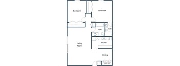 Kremer Apartments in Grand Forks, ND | Two Bedroom Floor Plan 22A
