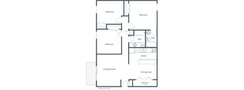 Kremer Apartments in Grand Forks, ND | Three Bedroom Floor Plan 32A