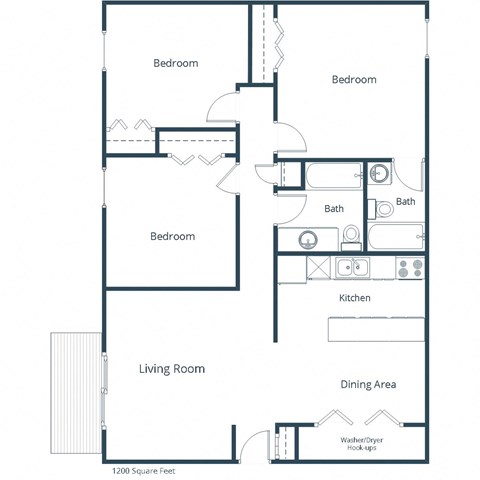 Kremer Apartments | Three Bedroom Floor Plan A