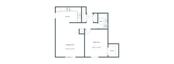Library Lane Apartments in Grand Forks, ND | One Bedroom Floor Plan 11A