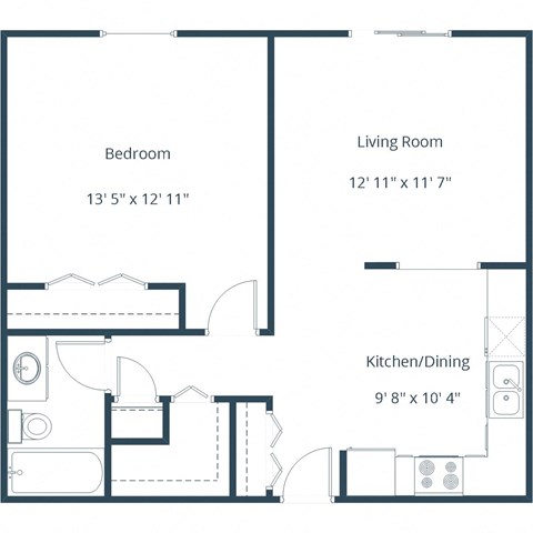 Library Lane Apartments - One Bedroom Plan 11B