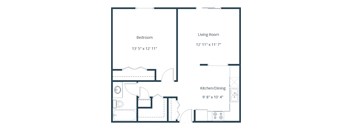 Library Lane Apartments in Grand Forks, ND | One Bedroom Floor Plan 11B