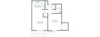 Ridgemont Apartments in Grand Forks, ND | One Bedroom Floor Plan 11A
