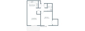 Ridgemont Apartments | One Bedroom Floor Plan A