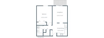 Ridgemont Apartments in Grand Forks, ND | One Bedroom Floor Plan 11B