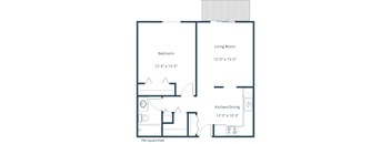 Ridgemont Apartments | One Bedroom Floor Plan B