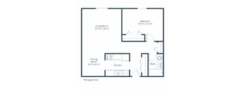 Hawn Apartments | One Bedroom Floor Plan