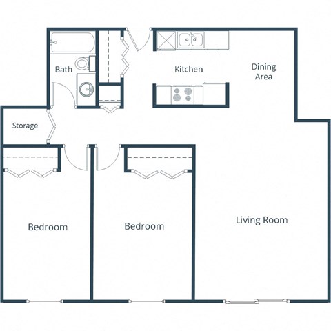 North Manor | Two Bedroom Floor Plan B