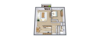 Robinwood Apartments in Coon Rapids, MN | One Bedroom Floor Plan 11A