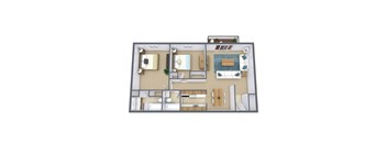 Robinwood Apartments in Coon Rapids, MN | Two Bedroom Floor Plan 22A