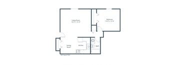 Eastbrook Apartments | One Bedroom Floor Plan