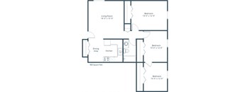 Eastbrook Apartments | Three Bedroom Floor Plan
