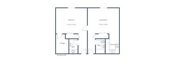 Mason Apartments in Bismarck, ND | One Bedroom Floor Plan 115A