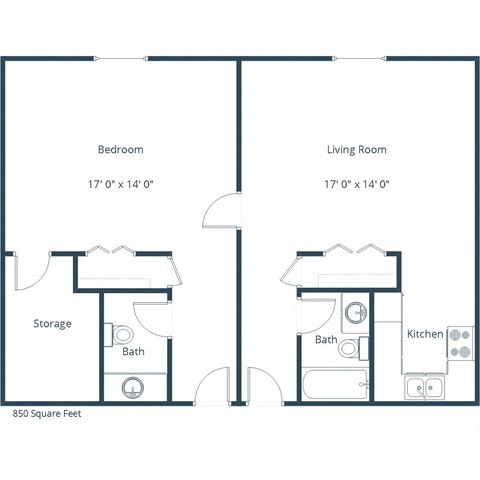 Mason Apartments in Bismarck, ND | One Bedroom Floor Plan 115A