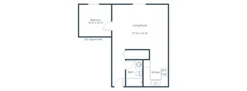 Mason Apartments in Bismarck, ND | One Bedroom Floor Plan 11G