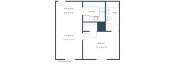 Mason Apartments in Bismarck, ND | One Bedroom Floor Plan 11H