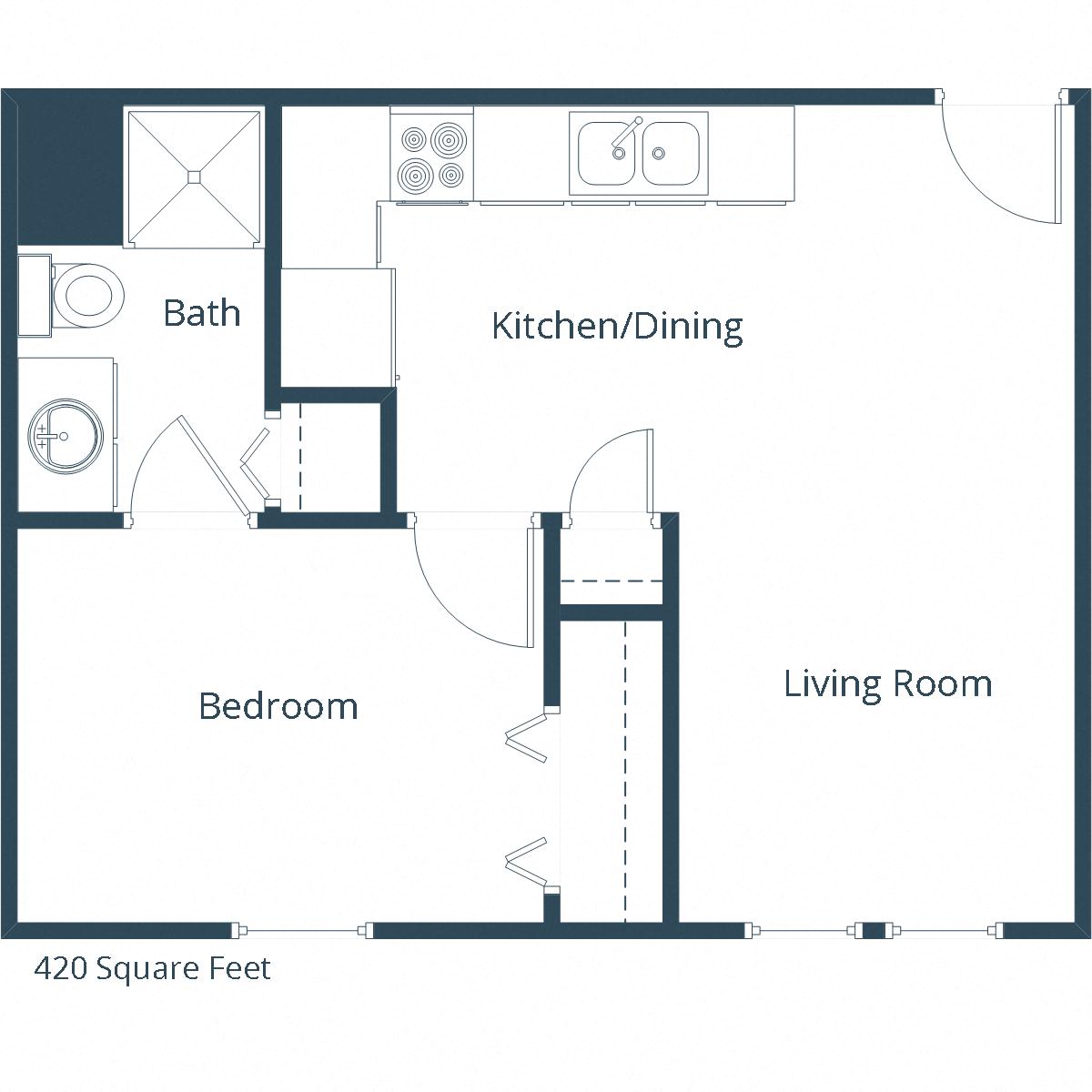 Norma Apartments | One Bedroom Floor Plan C