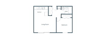 One Bedroom Floor Plan 11B at Parkview Arms Apartments in Bismarck, ND