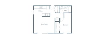 One Bedroom Floor Plan 11C at Parkview Arms Apartments in Bismarck, ND