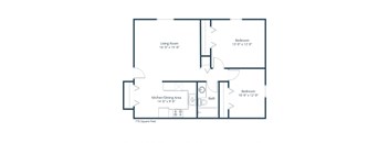 Rosser Apartments | Two Bedroom Floor Plan