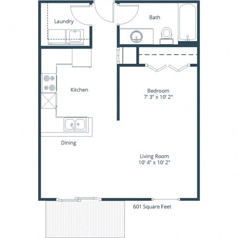 Sterling Pointe Apartments in Grand Forks, ND | Efficiency Floor Plan 01A