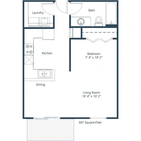 Sterling Pointe Apartments | Efficiency Floor Plan A
