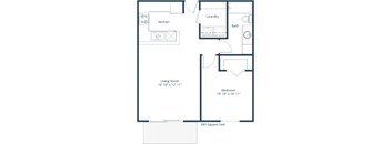 Sterling Pointe Apartments in Grand Forks, ND | One Bedroom Floor Plan 11A