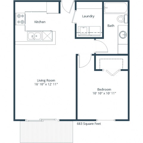 Sterling Pointe Apartments | One Bedroom Floor Plan A