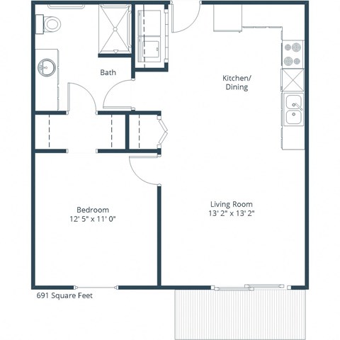 Sterling Pointe Apartments | One Bedroom Floor Plan B