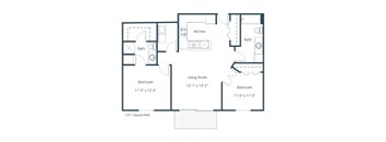 Sterling Pointe Apartments | Two Bedroom Floor Plan B