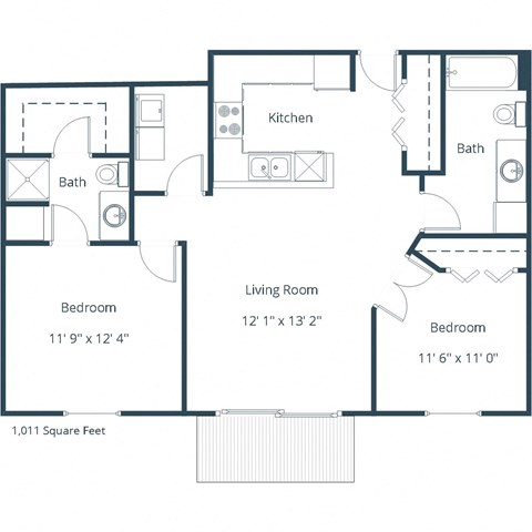 Sterling Pointe Apartments | Two Bedroom Floor Plan B