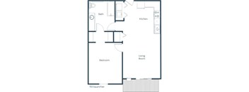 One-Bedroom Floor Plan at Stonefield Apartments in Bismarck, ND