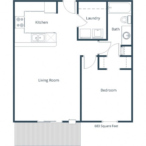 Spacious One-Bedroom Layout at Stonefield Apartments in Bismarck, ND
