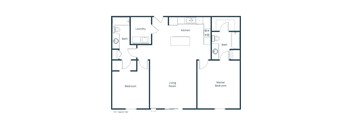 Two-Bedroom Home Layout at Stonefield Apartments in Bismarck, ND