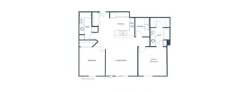 Two-Bedroom Floor Plan at Stonefield Apartments in Bismarck, ND
