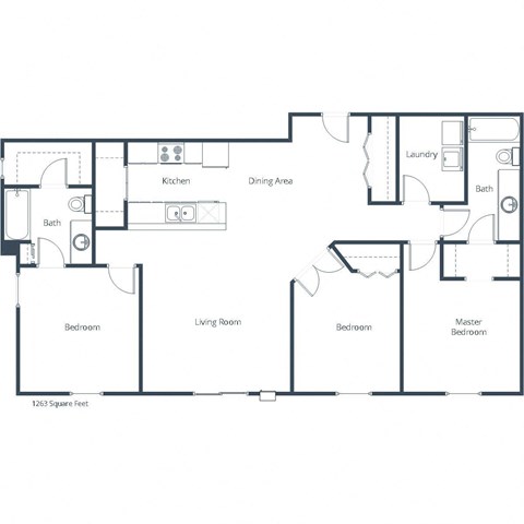 Three-Bedroom Layout at Stonefield Apartments in Bismarck, ND
