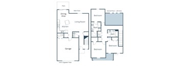Stonefield Townhomes in Bismarck, ND | Three Bedroom Floor Plan 325A