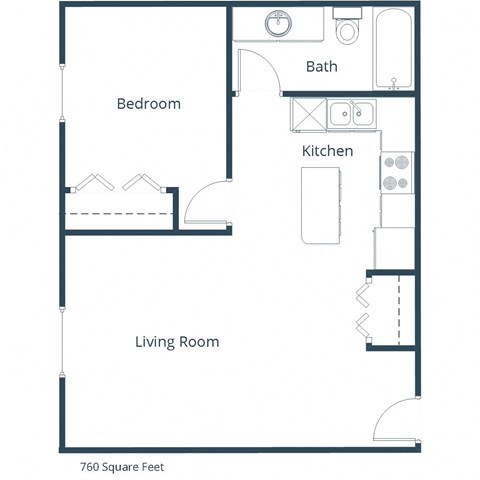 Aspen Ridge Apartments in Fargo, ND | One Bedroom Floor Plan 11A