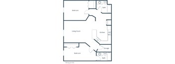 Aspen Ridge Apartments in Fargo, ND | Two Bedroom Floor Plan 22A