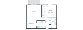Country Side Apartments | One Bedroom Floor Plan 11A