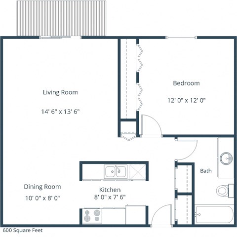 Country Side Apartments | One Bedroom Floor Plan 11A