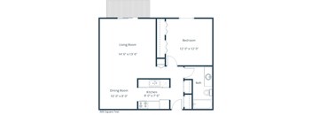 Countryside Apartments | One Bedroom Floor Plan 11A