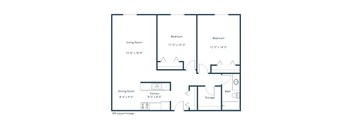 Country Side Apartments | Two Bedroom Floor Plan 21A